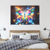 Glanzende Butterfly Canvas Afdruk (Insitu (Slaapkamer))