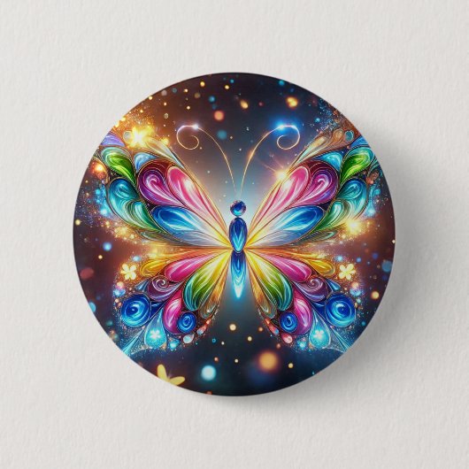 Glanzende Butterfly Ronde Button 5,7 Cm (Voorkant)