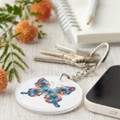 Glanzende Butterfly Sleutelhanger (Voorkant Rechts)