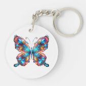 Glanzende Butterfly Sleutelhanger (Achterkant)