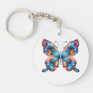 Glanzende Butterfly Sleutelhanger