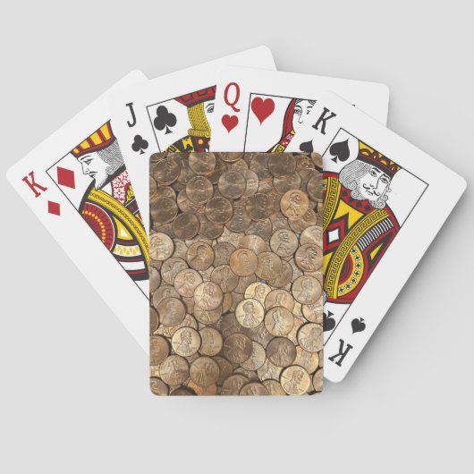 Glanzende centen of centen pokerkaarten (Achterkant)