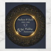 Glanzende cirkel en glitter wijn etiket (Enkel label)