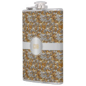 Glanzende decoratieve zilveren gouden heupfles (Links)