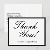 Glanzende, Elegante "Dank je wel!" Briefkaart (Voorkant / Achterkant)