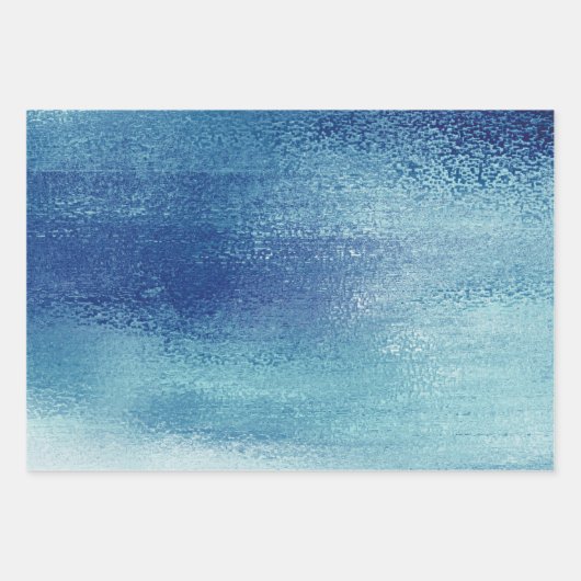 Glanzende Folie | Ijsblauwe namaak-iriserende glan Inpakpapier Vel (Voorkant 2)