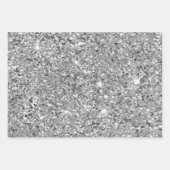 Glanzende Fonkelende Zilveren Glitter Patronen Inpakpapier Vel (Voorkant 3)