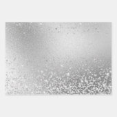 Glanzende Fonkelende Zilveren Glitter Patronen Inpakpapier Vel (Voorkant 2)