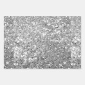 Glanzende Fonkelende Zilveren Glitter Patronen Inpakpapier Vel (Voorkant)