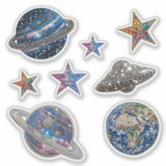 Glanzende Galaxy Diamanten Kunst Sticker Vel