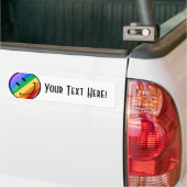 Glanzende Gay Pride Flag bij Glossy Round Bumpersticker (Op Truck)