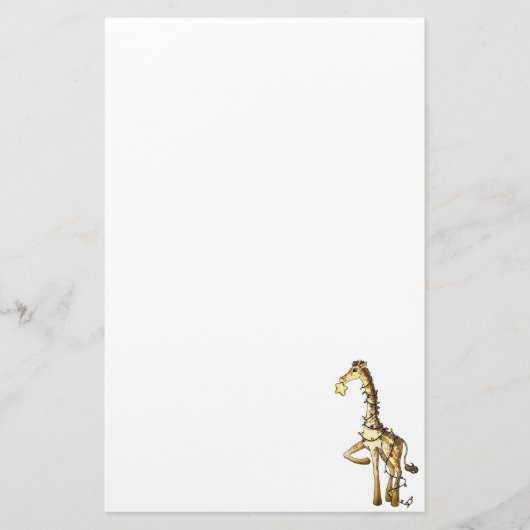 Glanzende Giraffe Briefpapier (Voorkant)