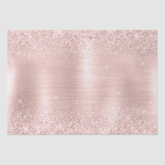 Glanzende Glam Glitter Roze Bruiloft Tissuepapier (Voorkant)