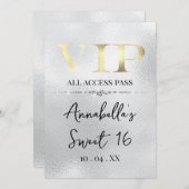 Glanzende Goud VIP op Zilver Kaart (Voorkant / Achterkant)