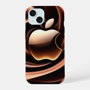 Glanzende Gouden Appel Vloeibare Metallic Lintjes iPhone 15 Hoesje