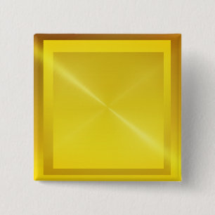 glanzende gouden blik vierkante button 5,1 cm
