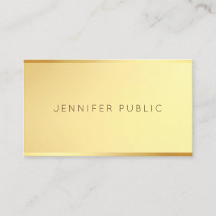 Glanzende Gouden Moderne Elegante Simpele Template Visitekaartje