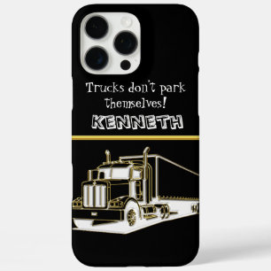 Glanzende gouden semi-truck render iPhone 16 pro max hoesje