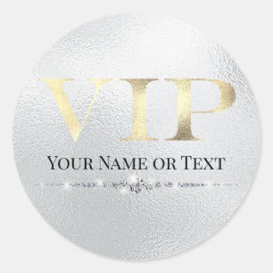 Glanzende Gouden VIP op Zilver Ronde Sticker