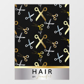 Glanzende Gouden & Zilveren Schaar Patroon Kapsalo Raamsticker (Vel)