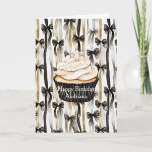 Glanzende Gouden Zilveren Zwarte Lint Bogen Verjaa Kaart