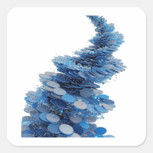 Glanzende Grijze DNA COINAGE Decal Kunst Vierkante Sticker