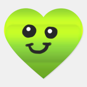Glanzende groene hart Sticker