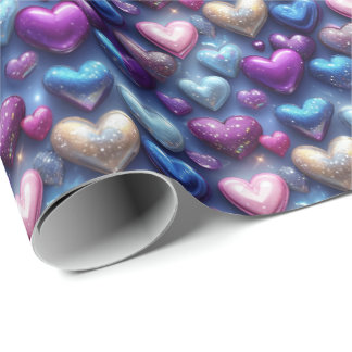 Glanzende Hart Cadeaupapier: Stralende Elegantie Cadeaupapier
