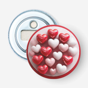 Glanzende Hartjes Romantische Huisstijl Pop ✨ Button Flesopener