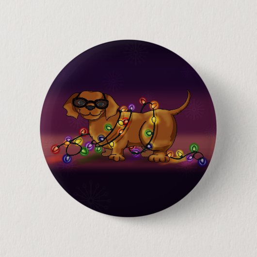 Glanzende Hond Ronde Button 5,7 Cm (Voorkant)