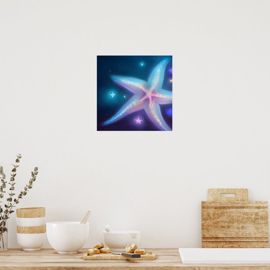 Glanzende Iridescent Starfish Poster (Keuken)