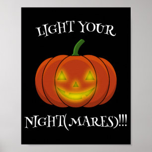 Glanzende Jack-o'-Lantern - Licht uw nachtmerries Poster