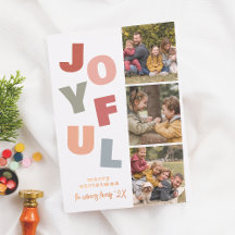 Glanzende Joyful Boho Bold Multi 3 Foto Kerstmis