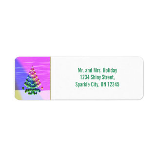 Glanzende kerstboom etiket