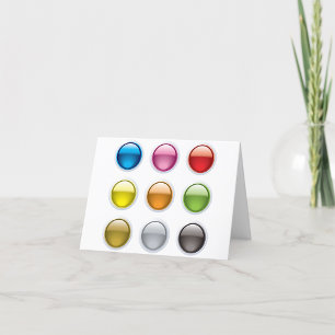 Glanzende Kleurige Knop Pictogrammen Set Kaart