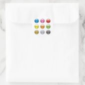 Glanzende Kleurige Knop Pictogrammen Set Ronde Sticker (Tas)