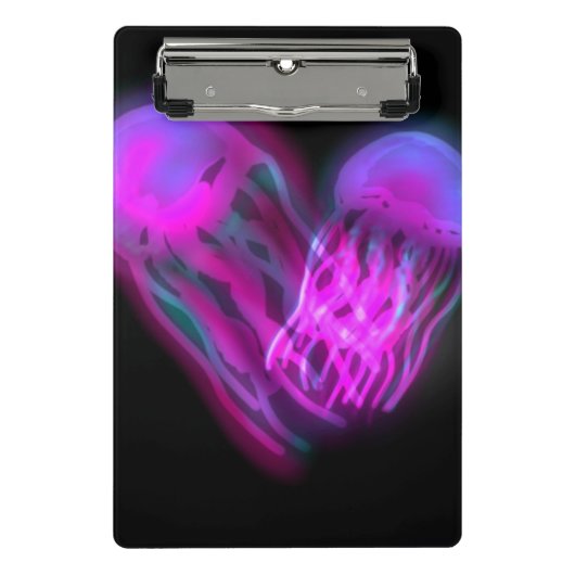 Glanzende kwallen Paars Mini Klembord (Voorkant)