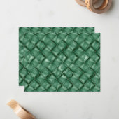 Glanzende lederen textuur 3 notitiekaartje (Voorkant / Achterkant in situ)