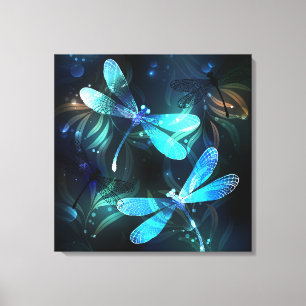 Glanzende Libellenmeer Canvas Afdruk