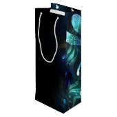 Glanzende Libellenmeer Wijn Cadeautas (Achterkant Gekanteld)