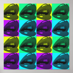 Glanzende Lips Pop Art Posters