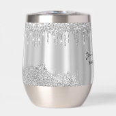 Glanzende luxe glitterslijpsel zilver (Voorkant)