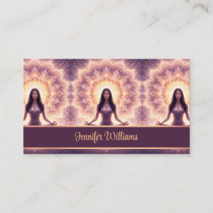 Glanzende Mandala Meditatie Vrouw Aangepaste Naam Visitekaartje