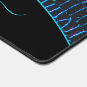 Glanzende metallic neon blauw abstracte aangepaste bureaumat (Hoek)