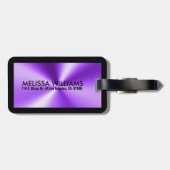 Glanzende metallic Paarse print Bagagelabel (Achterkant horizontaal)