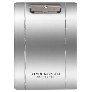 Glanzende metallic zilver-grijze achtergrond klembord