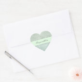 Glanzende Mint Schittering Hart Sticker (Envelop)