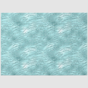 Glanzende Mint Zebraprint Tissuepapier