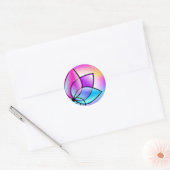 Glanzende paarse bloem stickers (Envelop)
