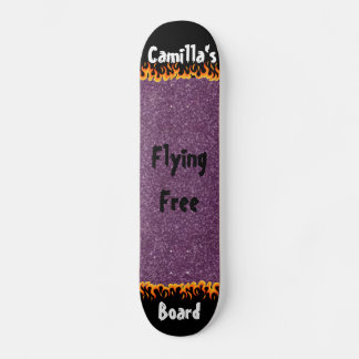 Glanzende Paarse gesimuleerde glitter Girly Skateboard